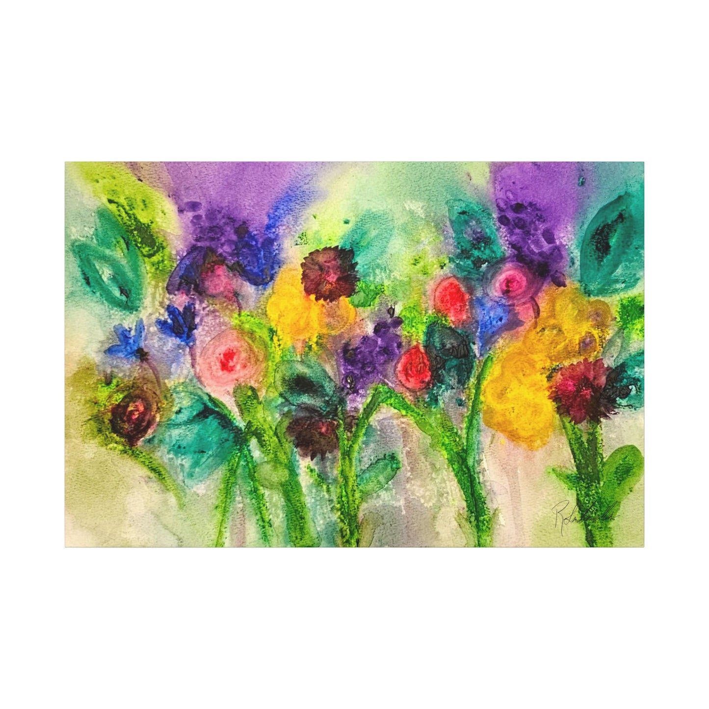 Abstract Flowers Canvas Gallery Wrap