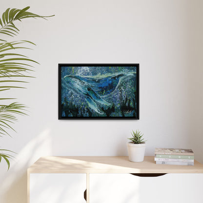 Watercolor Whale Framed Wall Art