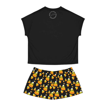 Candy Corn Pattern Women’s Pajama Set — Cute Halloween Short Sleepwear