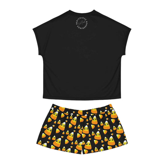 Candy Corn Pattern Women’s Pajama Set — Cute Halloween Short Sleepwear
