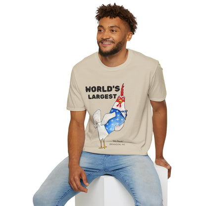 World's Largest Chicken T-Shirt — Funny Patriotic Rooster Tee