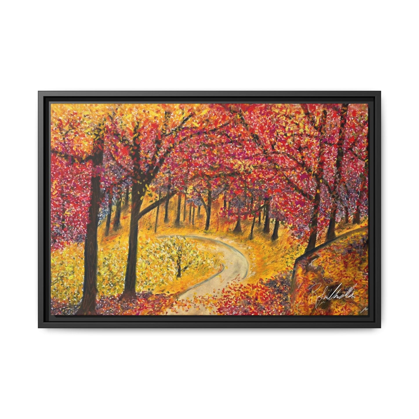 Vibrant Fall Forest Framed Wall Art