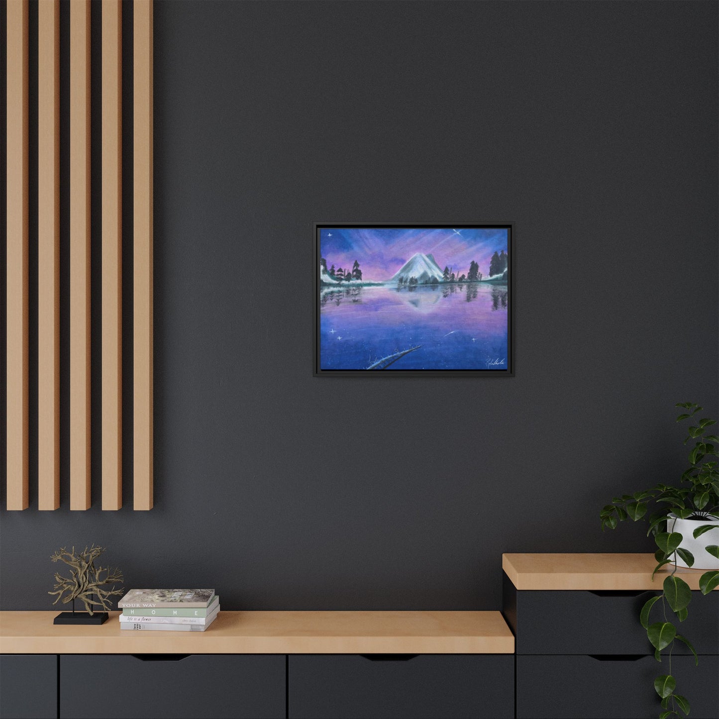 Purple Sky Over Lone Mountain Framed Wall Art