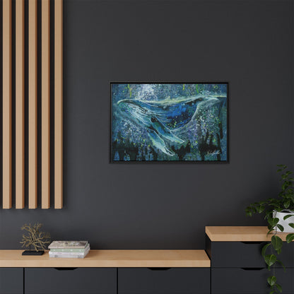 Watercolor Whale Framed Wall Art