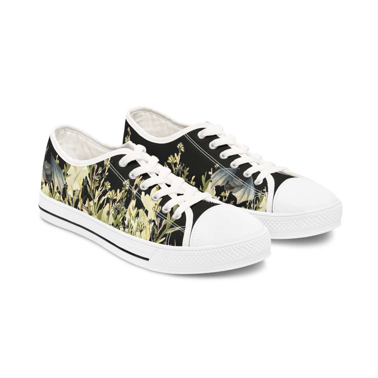 Black Bat Printed Unisex Classic Low Top Sneaker Shoes