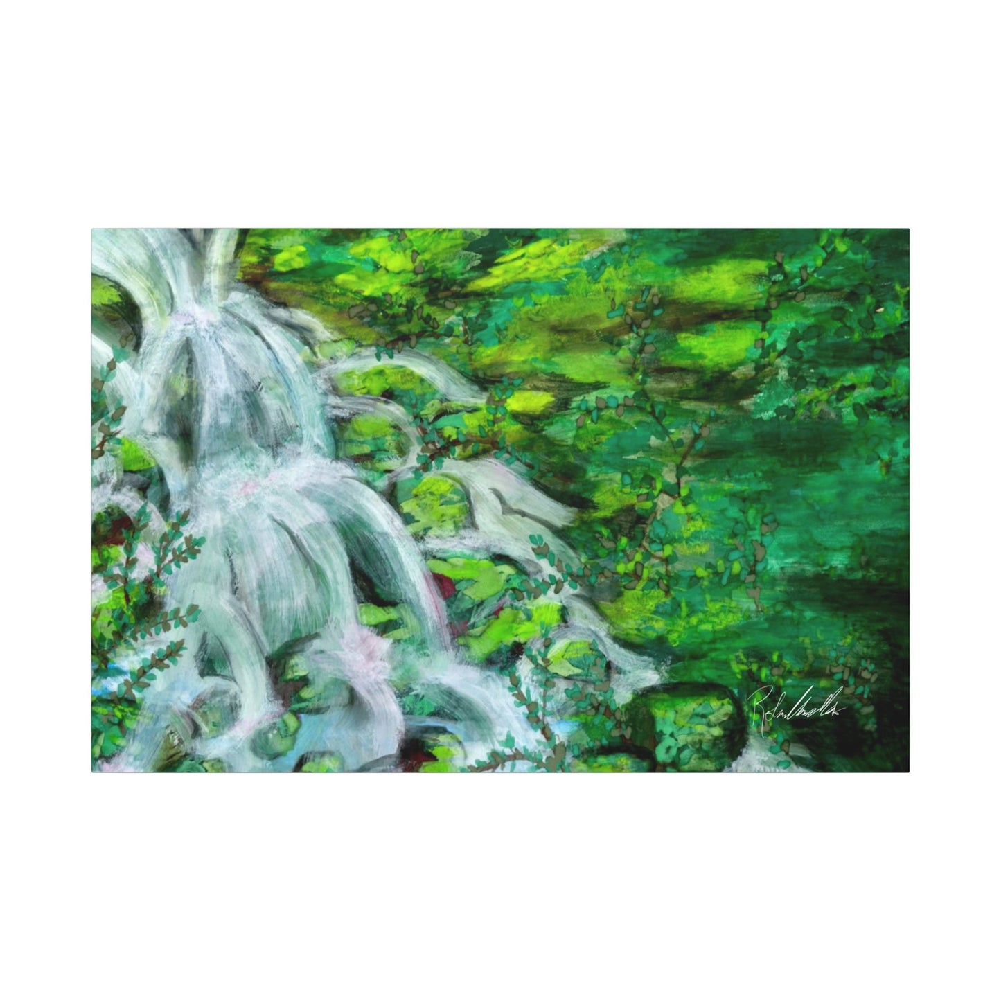 Mossy Waterfall Canvas Gallery Wrap