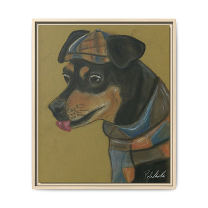 Small Chihuahua Dog in Hat Framed Wall Art