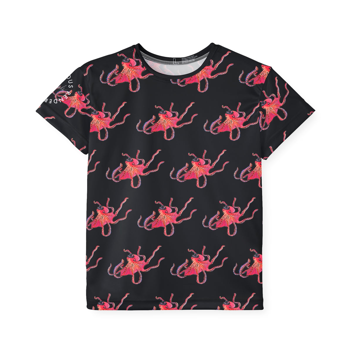 Kids Octopus Sports Jersey — Bright Red Octopus All-Over Print