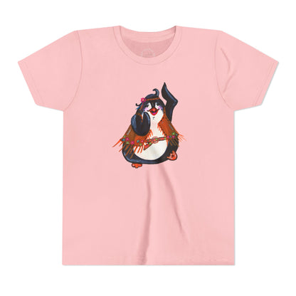 Kids Dancing Penguin Tee — Cute 60s Retro Penguin Graphic Youth T‑Shirt
