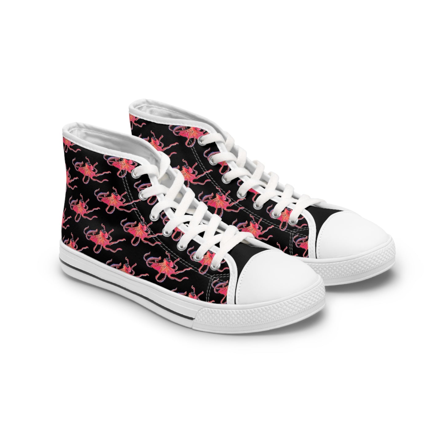 Unisex Red Octopus Classic High Top Sneakers