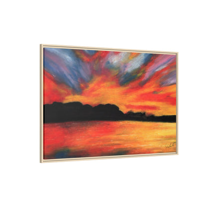 Sunset Over The Lake Framed Wall Art