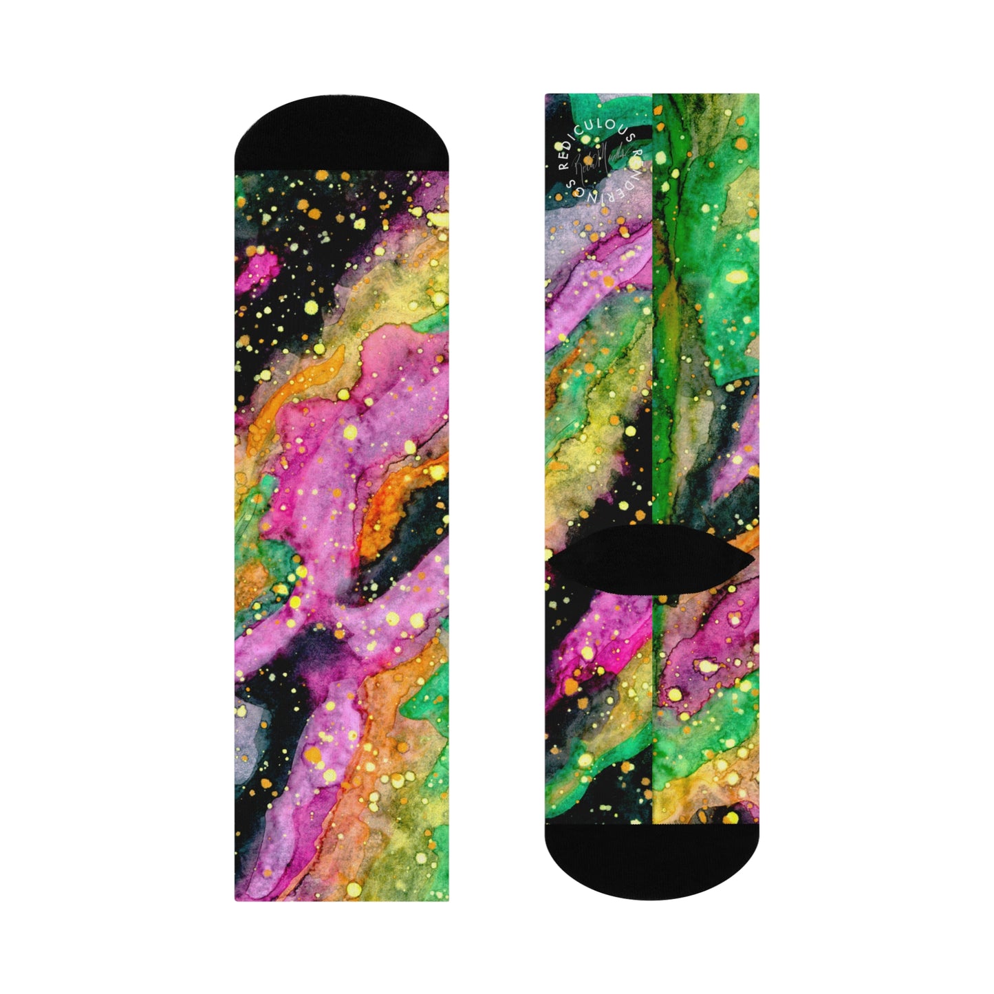 Neon Galaxy Cushioned Crew Socks