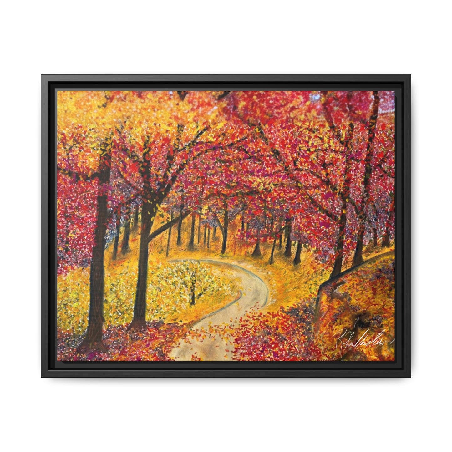 Vibrant Fall Forest Framed Wall Art