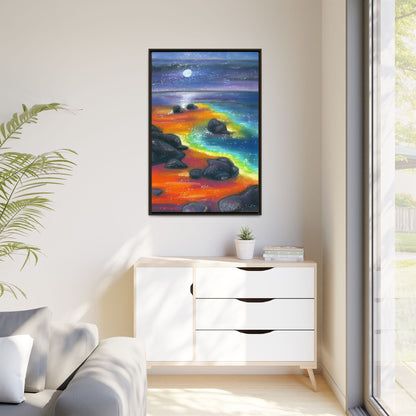 Beach at Night Frame Wall Art