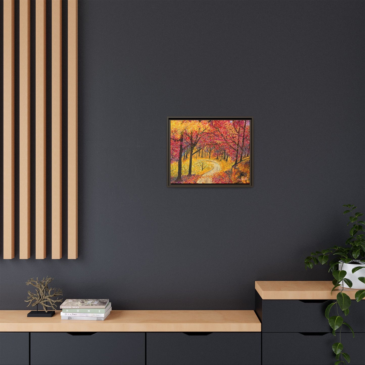 Vibrant Fall Forest Framed Wall Art