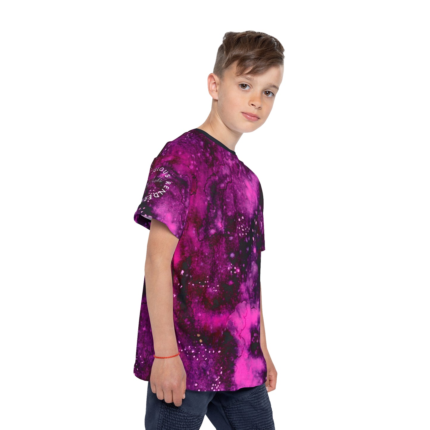 Rose Colored Galaxy Kids Sports Jersey (AOP)