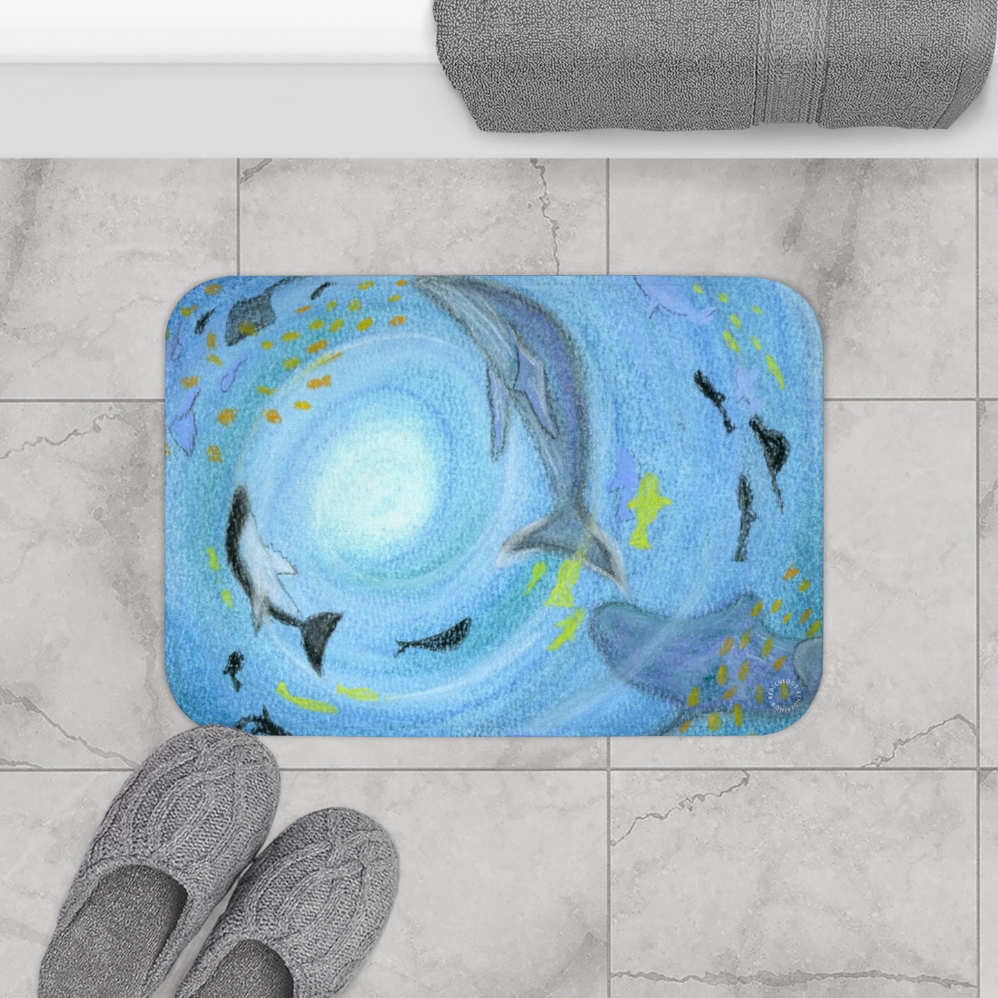 Under the Sea Whale Bath Mat