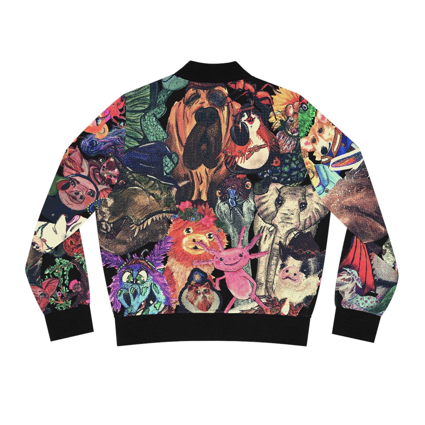 Vintage Animal Mashup Womens Bomber Jacket (AOP)