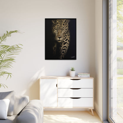 Leopard at Night Framed Wall Art