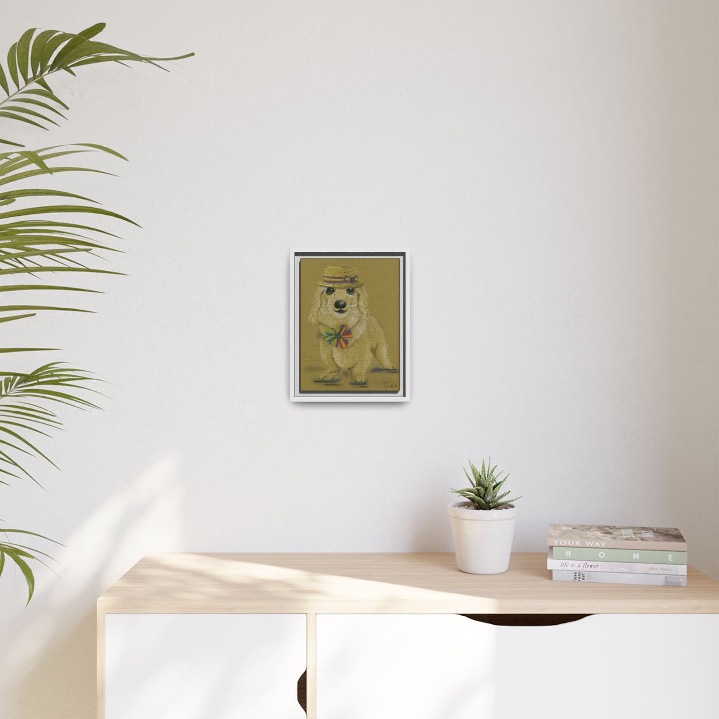 Weiner Dog in Hat Framed Wall Art