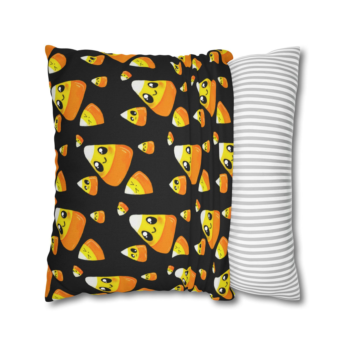 Cute Candy Corn Pattern Pillowcase — Halloween Decorative Throw Pillow Cover