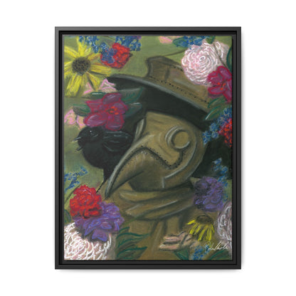 Plague Doctor and Raven Framed Wall Art