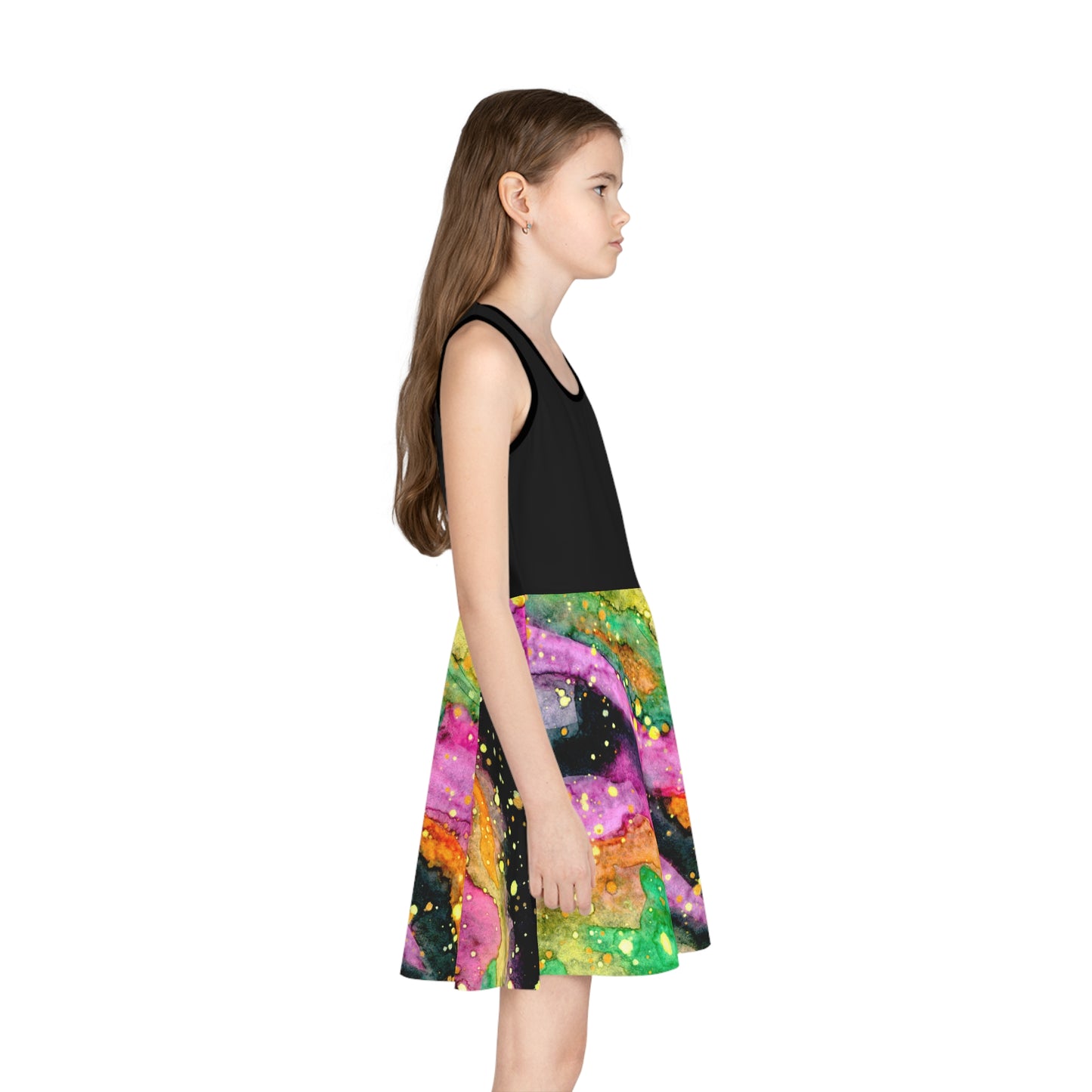 Neon Galaxy Girls' Sleeveless Sundress (AOP)