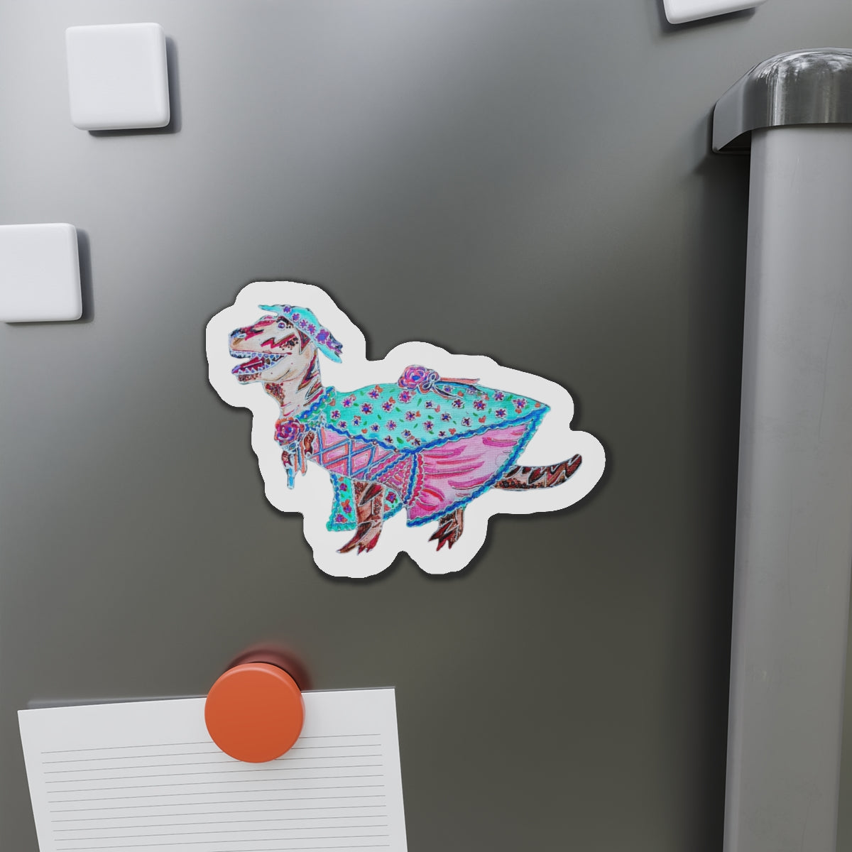 Fancy Rex Cut Magnets  Custom Shape, 5 Sizes, Vinyl Material for Outdoor Use, Flexible and Durable, Black Backing - Home Decor Refrigerator Magnets