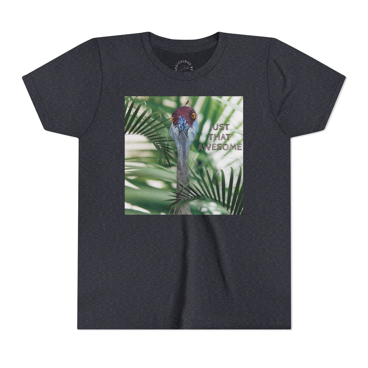 Youth Tee — 'Just That Person' Tropical Bird Graphic