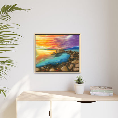 Sunset Ocean Beach Framed Wall Art