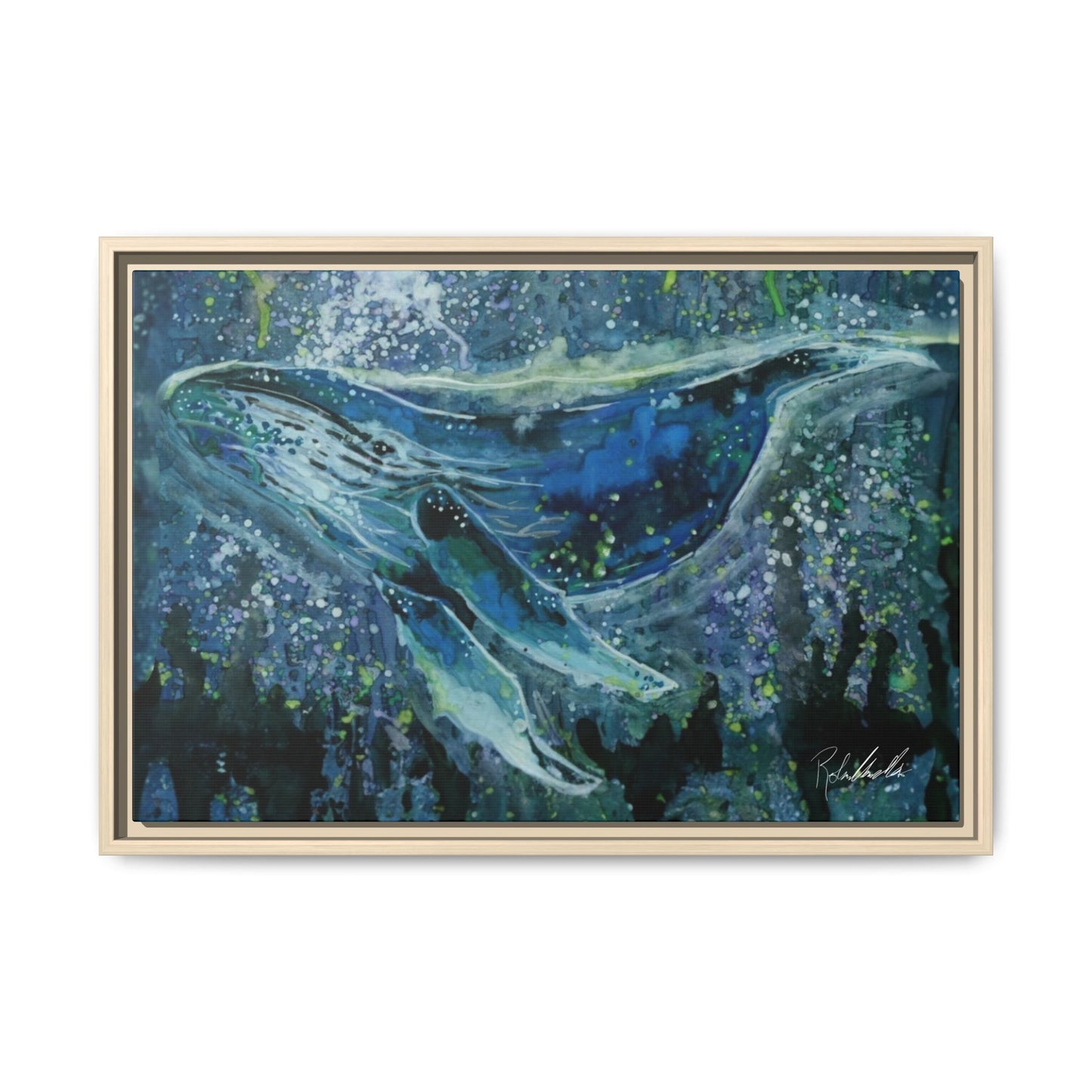 Watercolor Whale Framed Wall Art