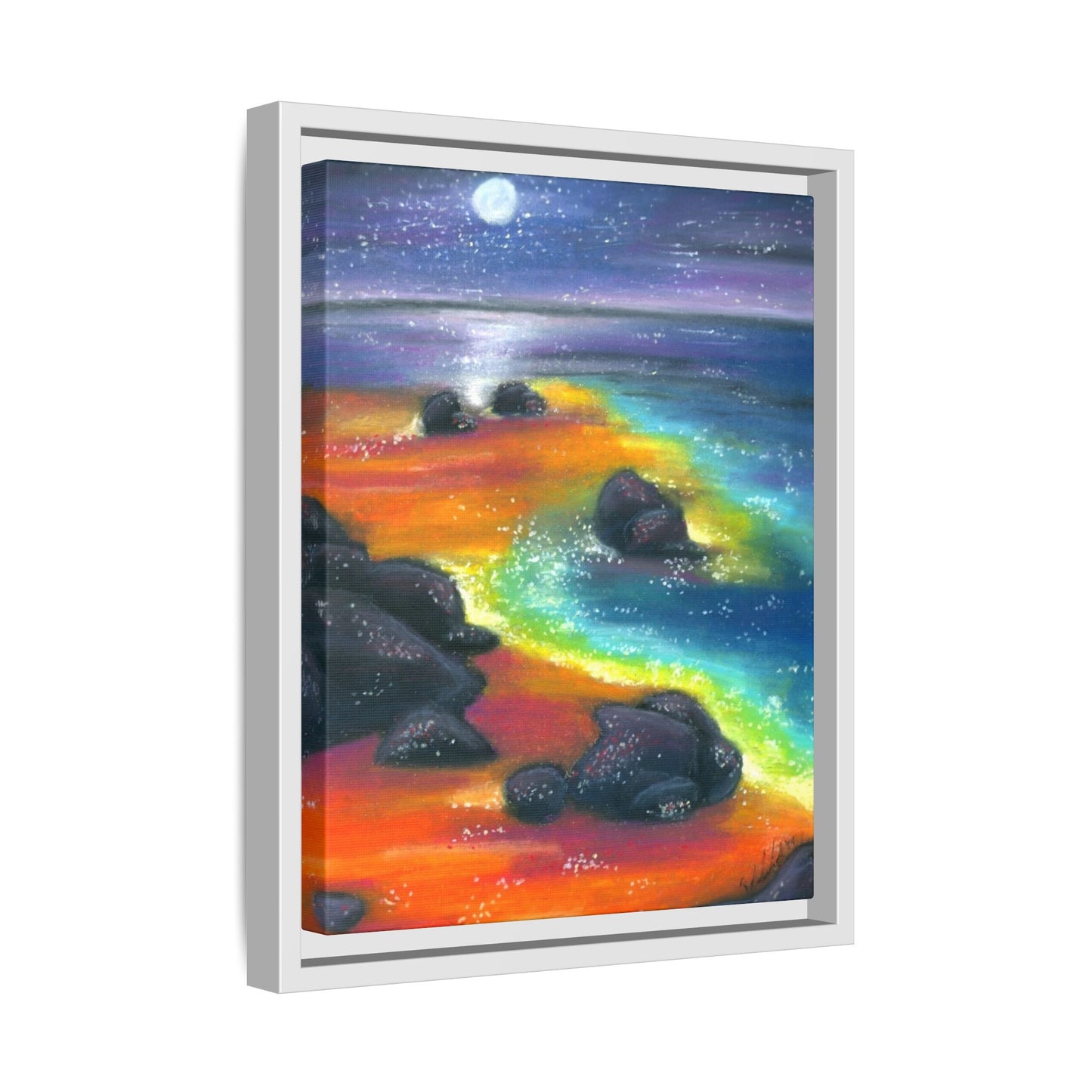 Beach at Night Frame Wall Art