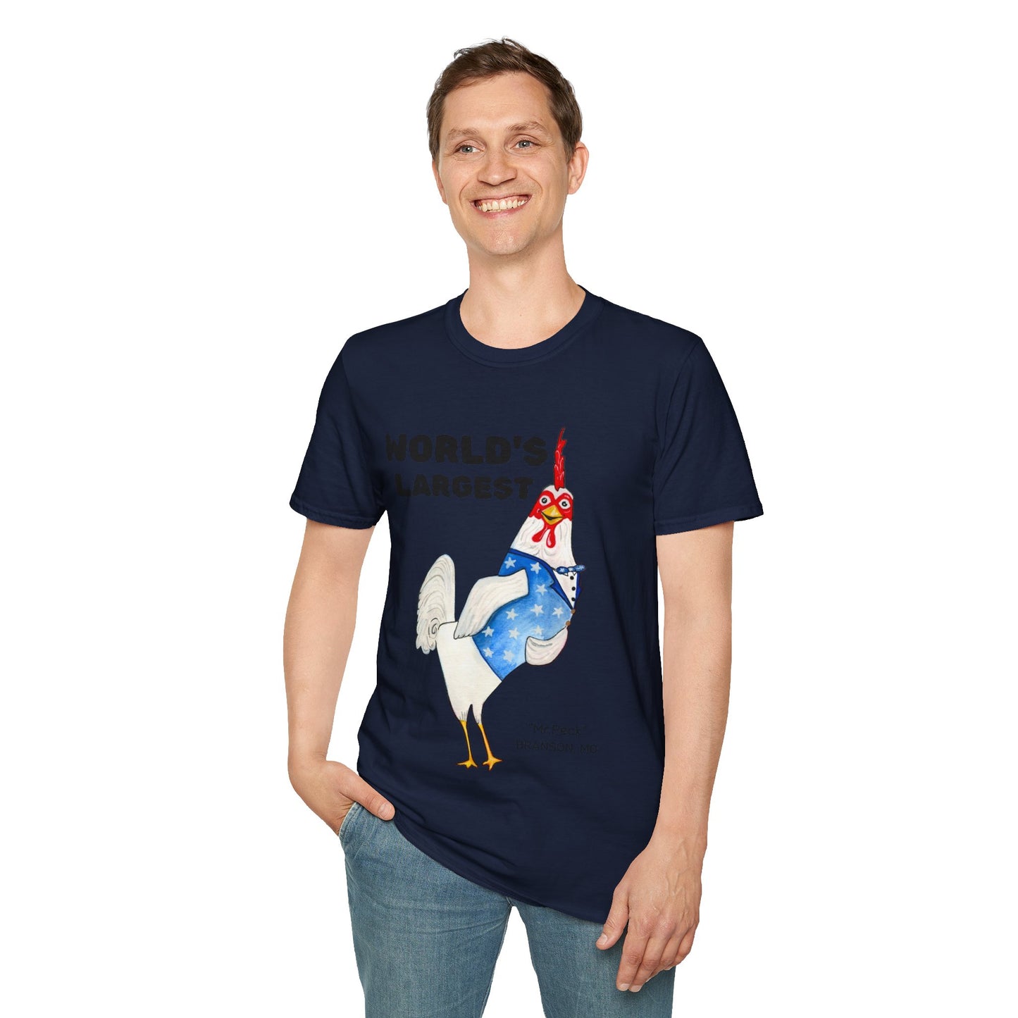 World's Largest Chicken T-Shirt — Funny Patriotic Rooster Tee