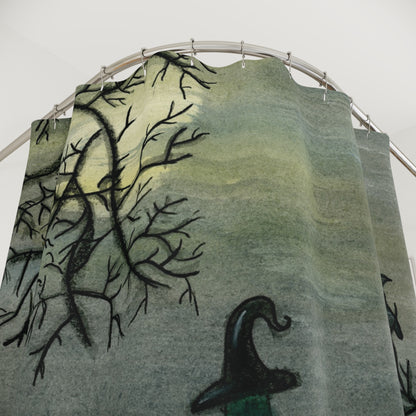 Cemetary Witch Spooky Shower Curtain