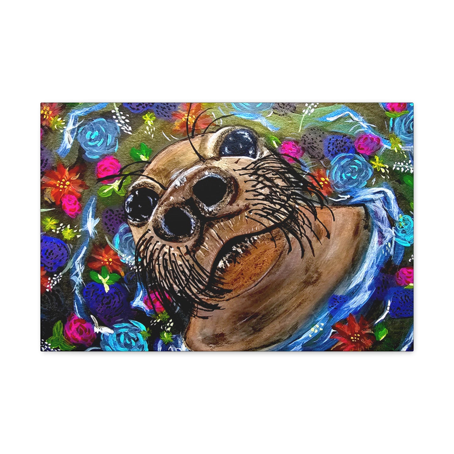 Flower Seal Canvas Gallery Wraps