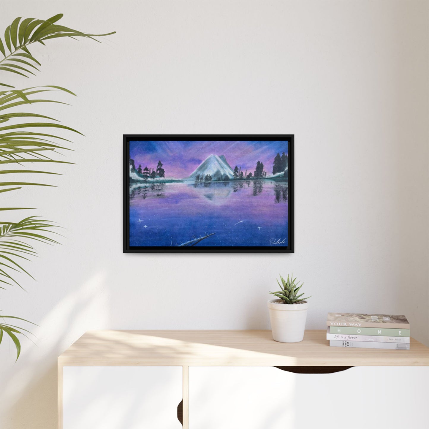 Purple Sky Over Lone Mountain Framed Wall Art