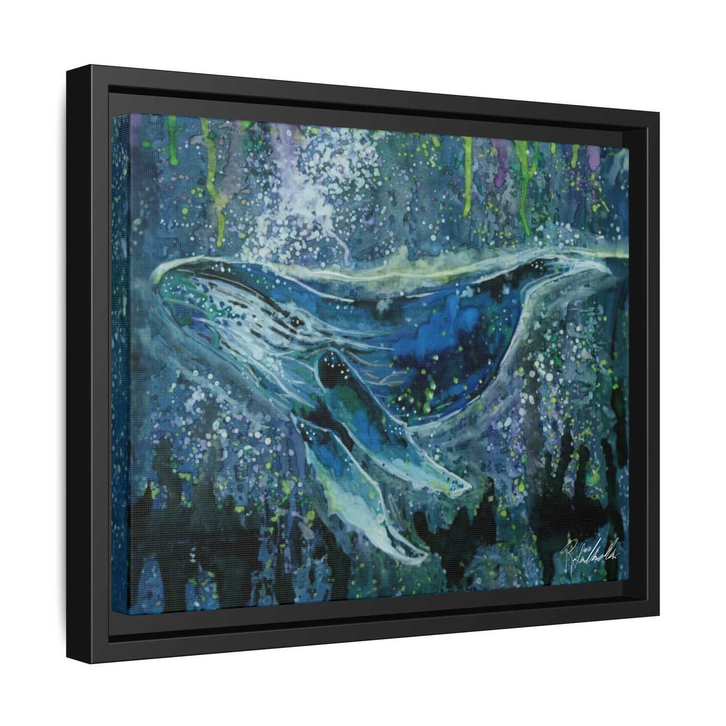 Watercolor Whale Framed Wall Art