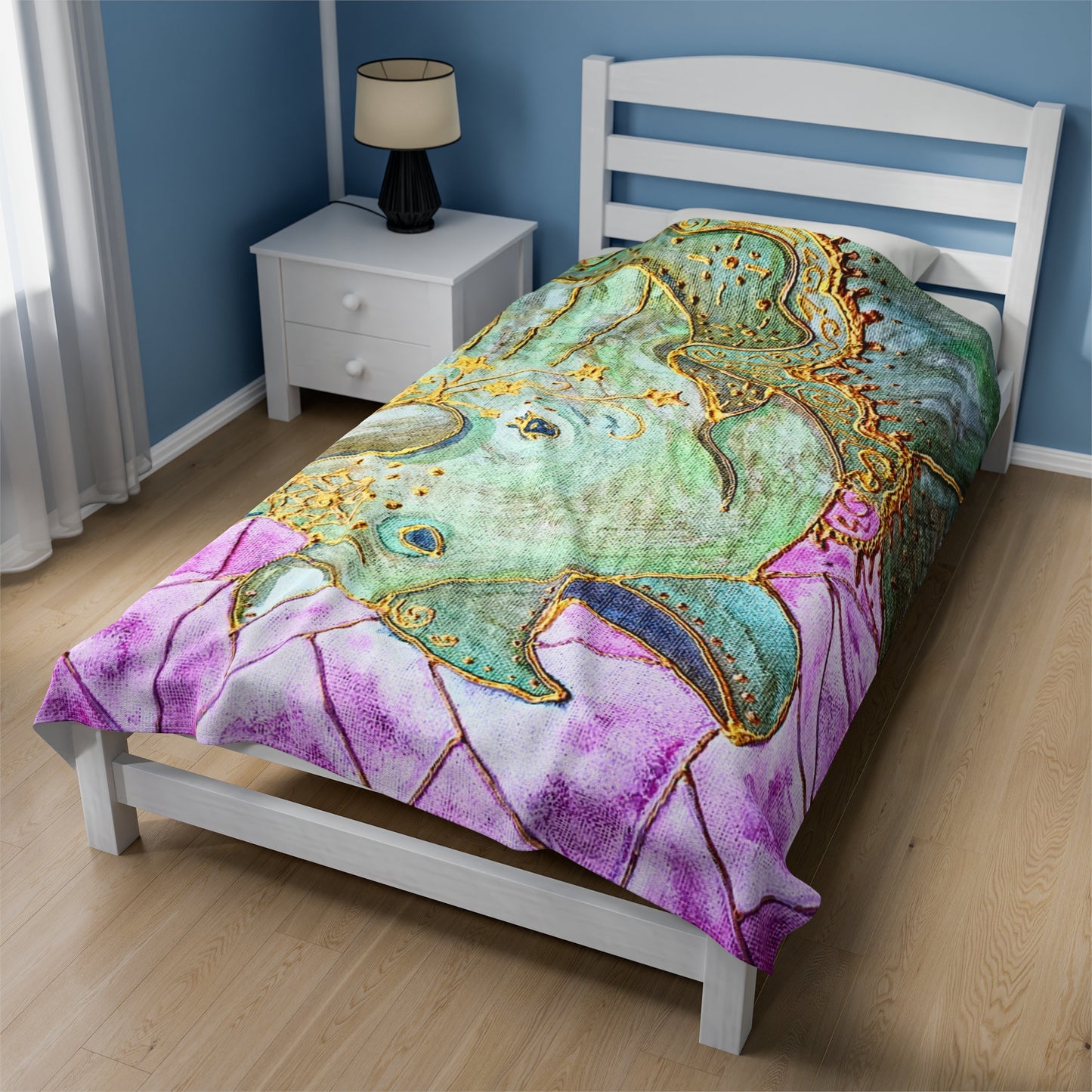 Triceratops Velveteen Plush Blanket