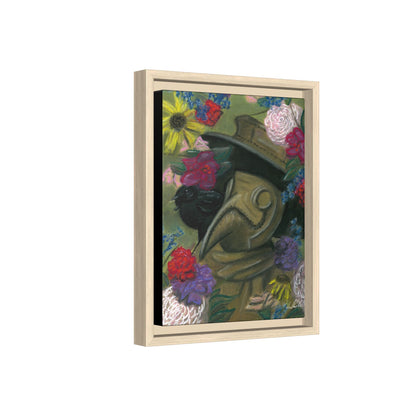 Plague Doctor and Raven Framed Wall Art