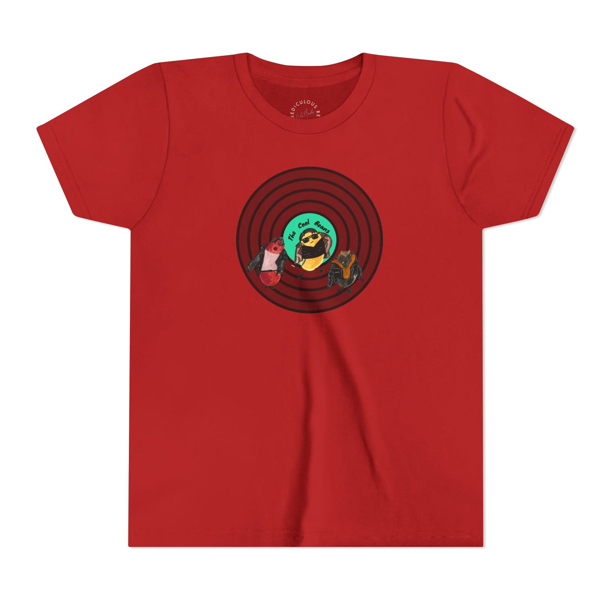 Youth Tee — Cute Cool Beans Retro Vinyl Graphic