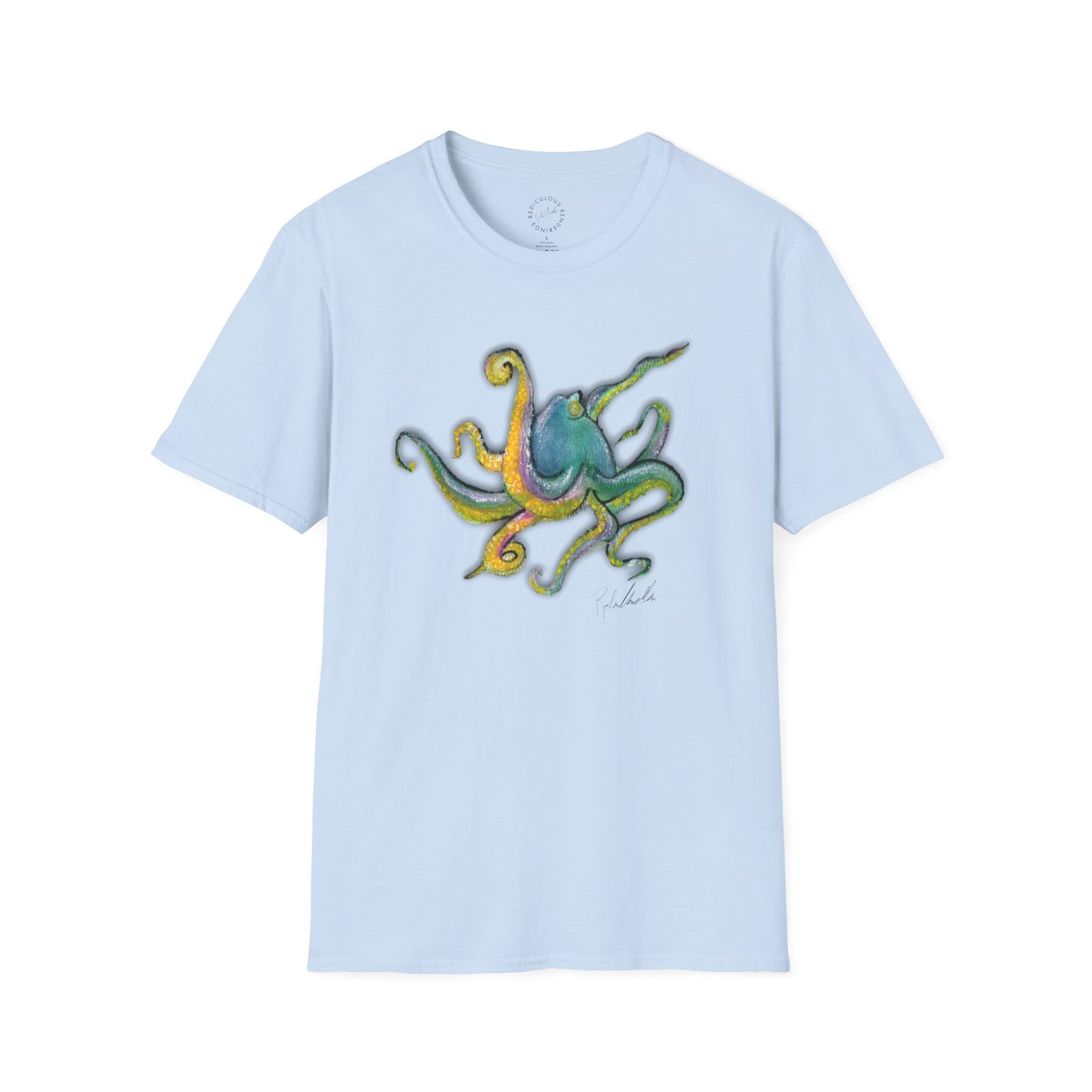 Green octopus Unisex Softstyle T-Shirt