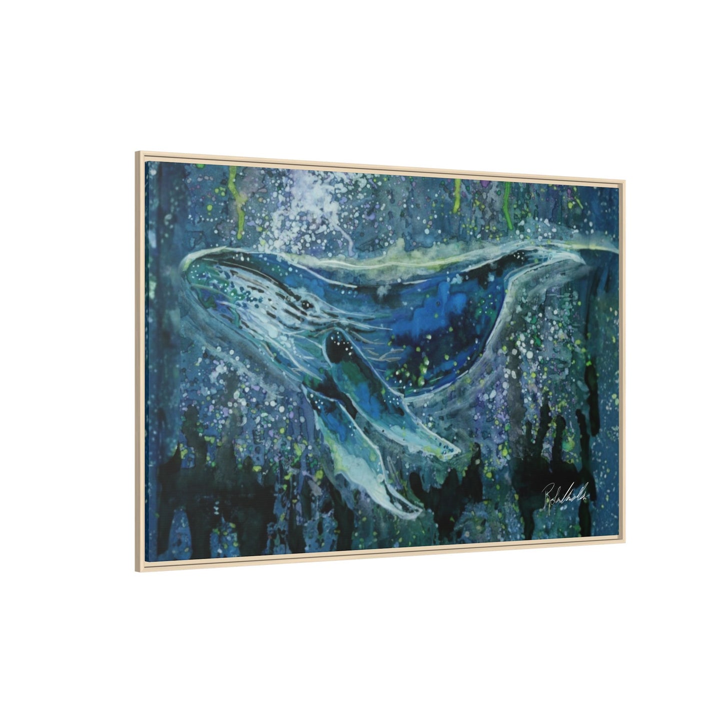 Watercolor Whale Framed Wall Art