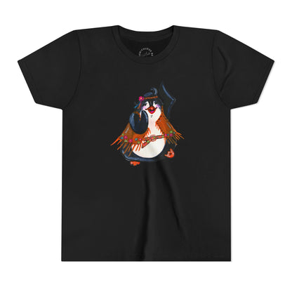 Kids Dancing Penguin Tee — Cute 60s Retro Penguin Graphic Youth T‑Shirt
