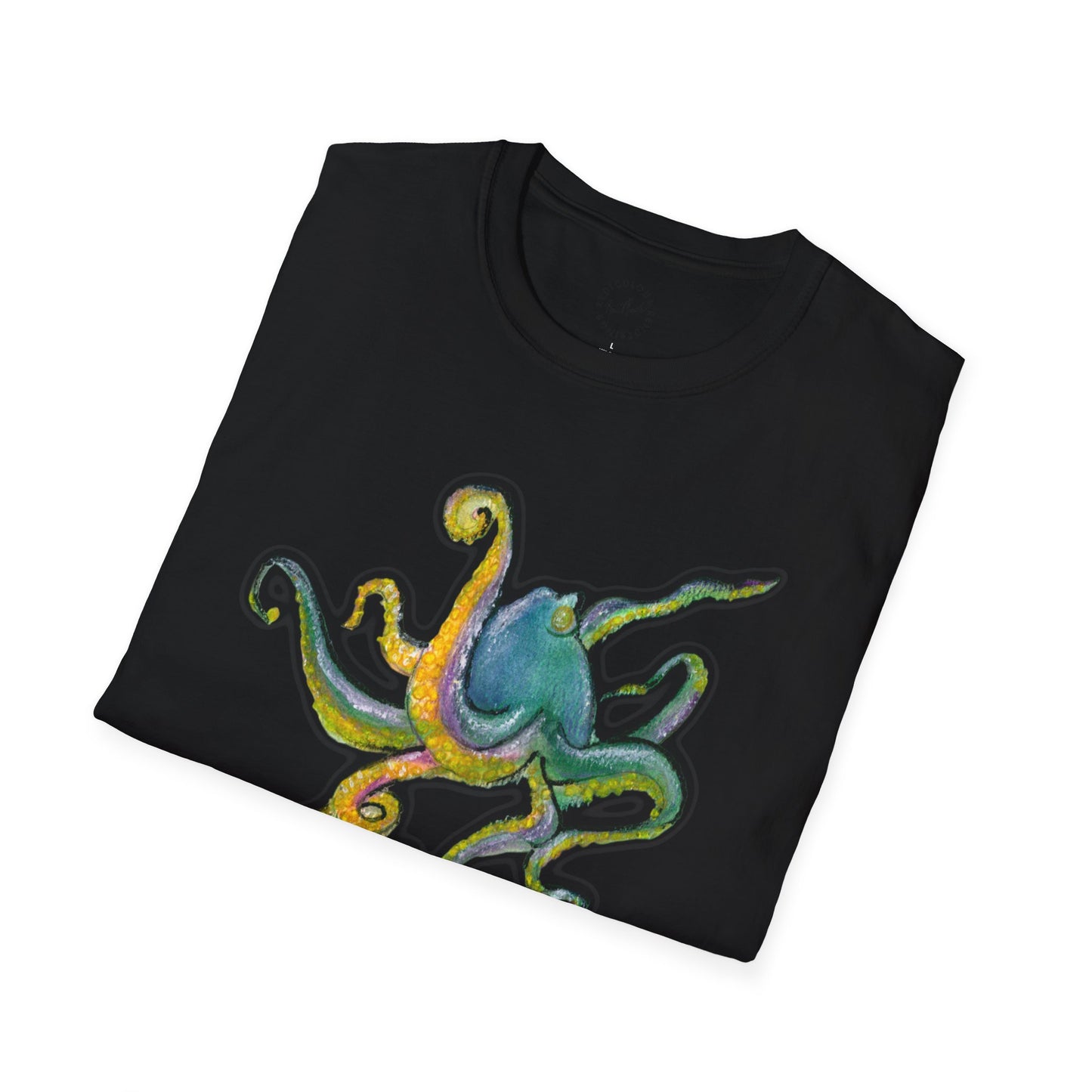Green octopus Unisex Softstyle T-Shirt