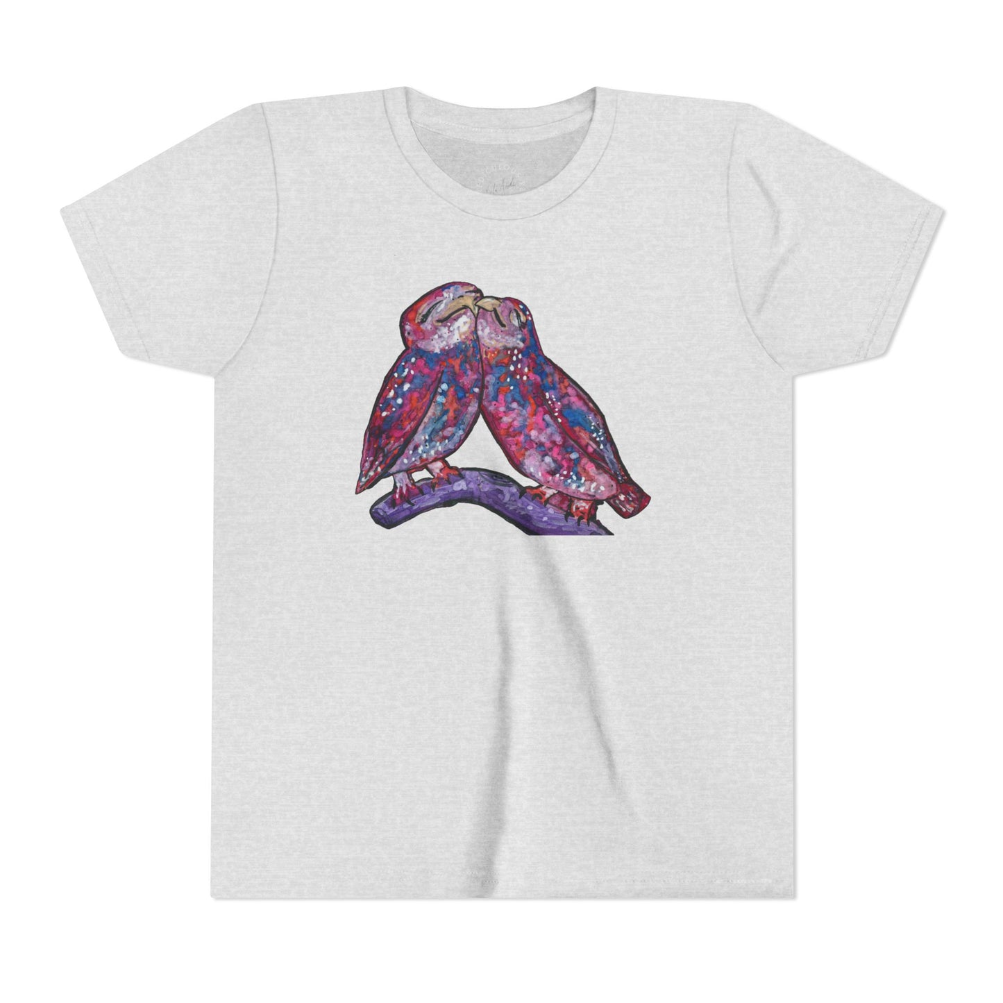 Youth Tee – Watercolor Lovebirds Graphic