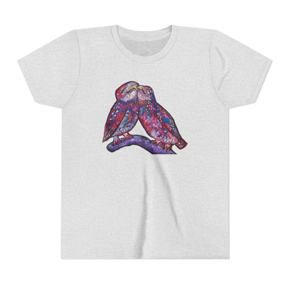 Youth Tee – Watercolor Lovebirds Graphic