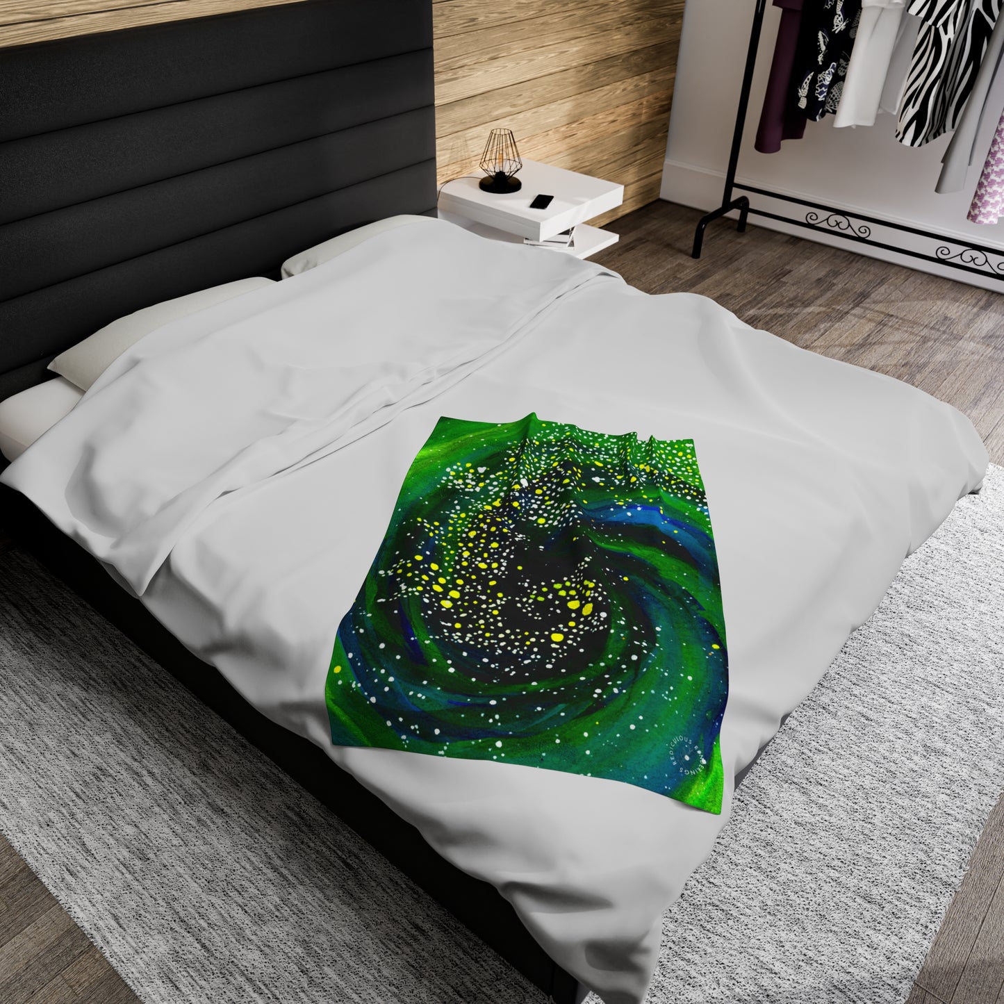 Spiral Galaxy Velveteen Plush Blanket