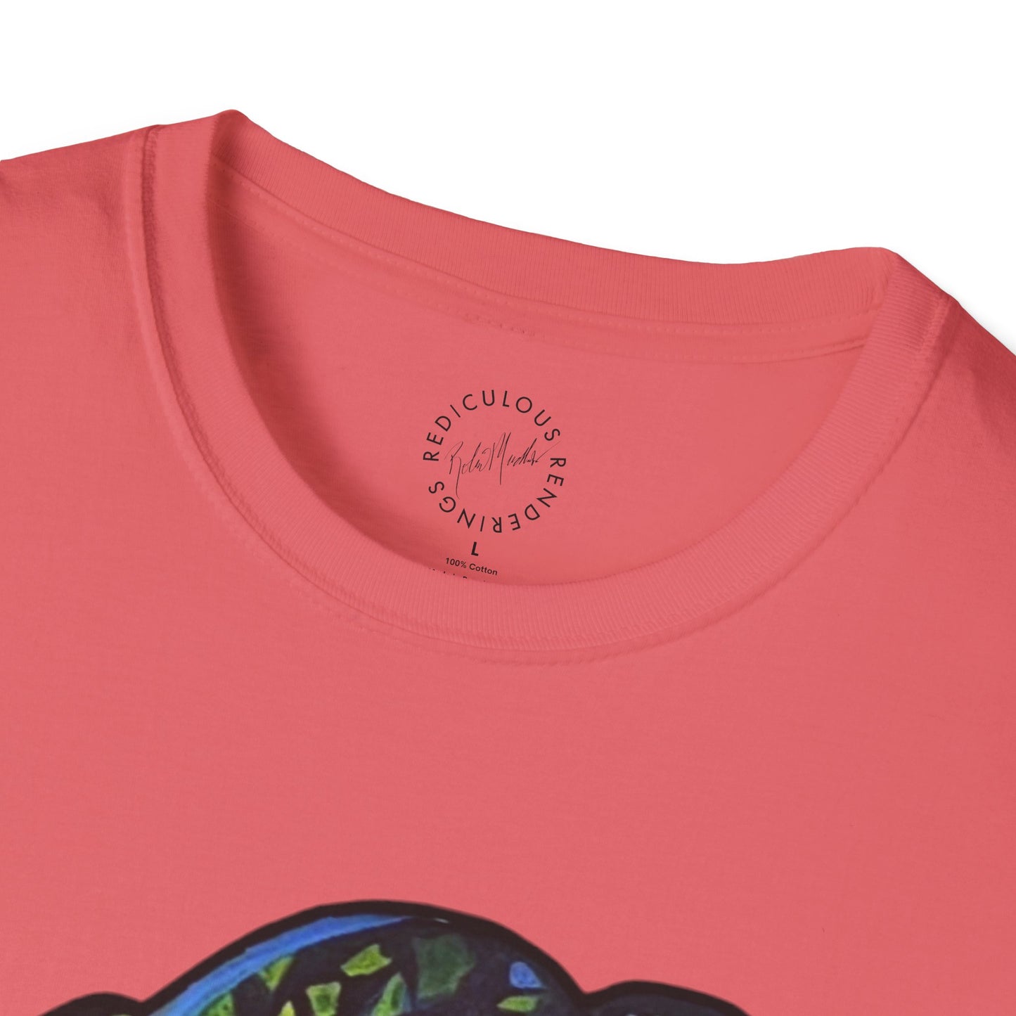 Green Geo octopus Unisex Softstyle Print T-Shirt