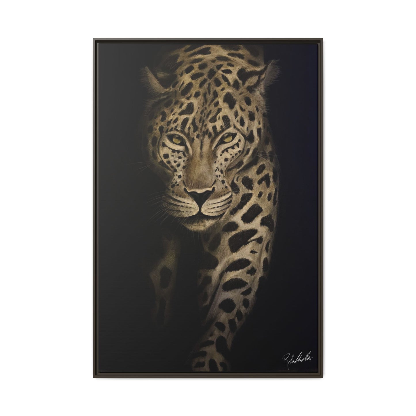 Leopard at Night Framed Wall Art