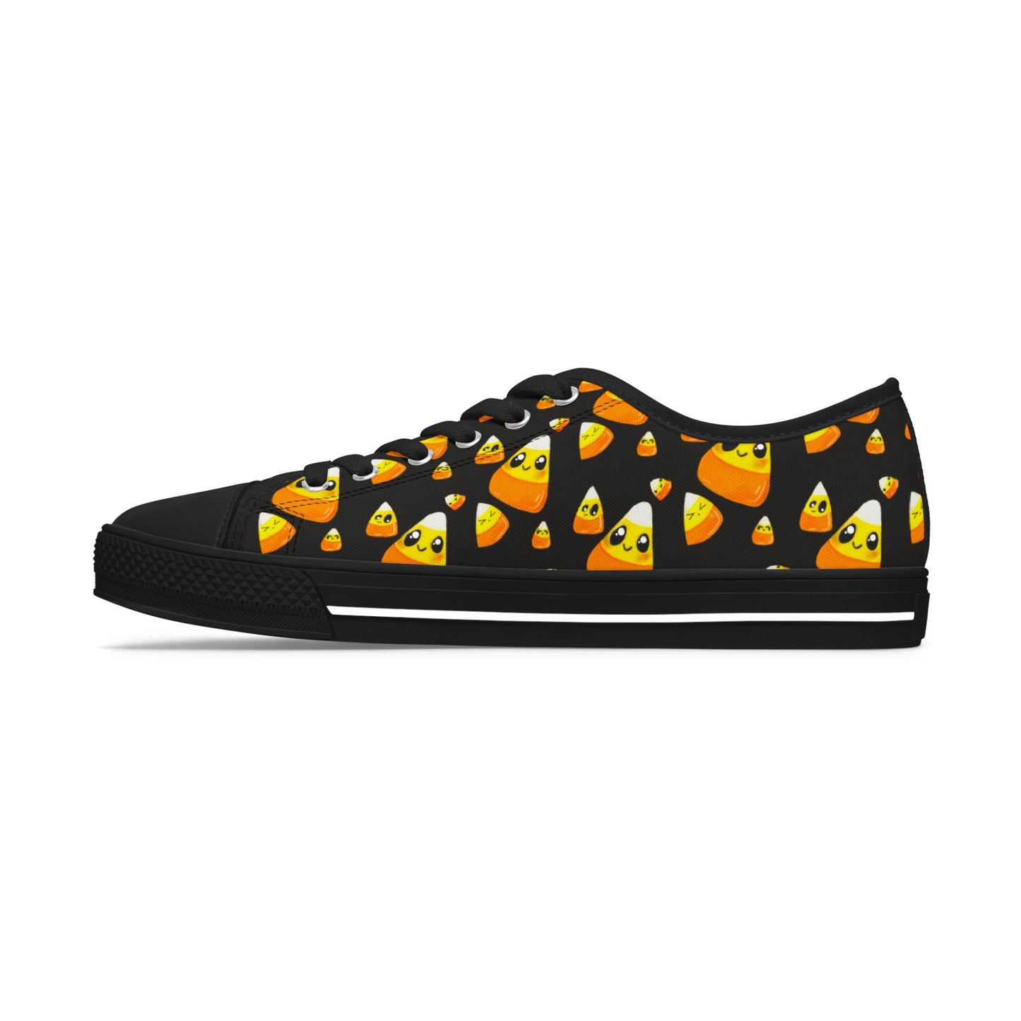 Candy Corn Pattern Women's Low Top Sneakers — Cute Halloween Candy Corn Shoes